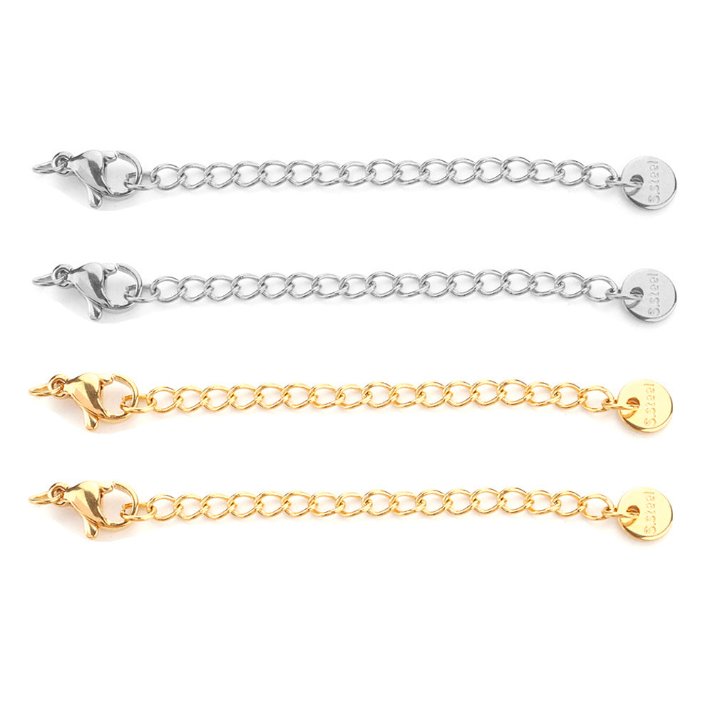 10pcs/pack lobster clasp and adjust chain set -Vacuum Plating Waterproof Stainless steel
