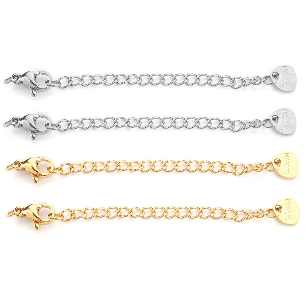 10pcs/pack lobster clasp and adjust chain set -Vacuum Plating Waterproof Stainless steel