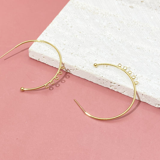 Earring hoop with 3 jump ring