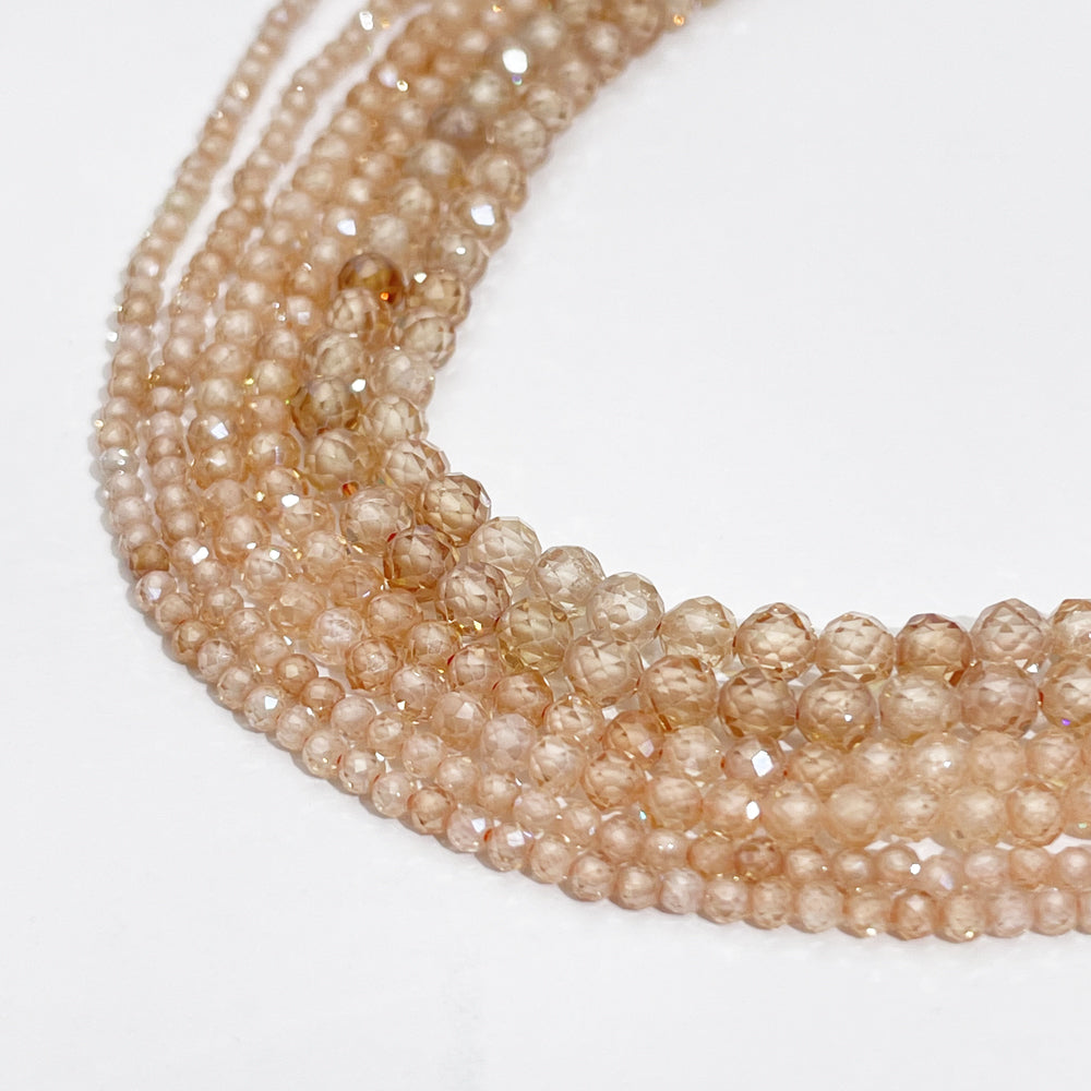 Tiny Cubic Zircon Micro Faceted Beads 2mm 3mm 4mm