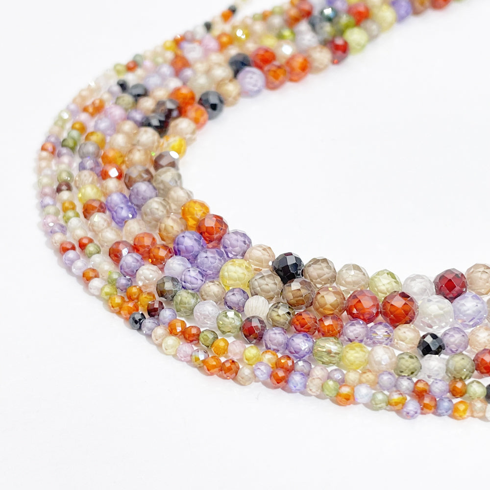 Tiny Cubic Zircon Micro Faceted Beads 2mm 3mm 4mm