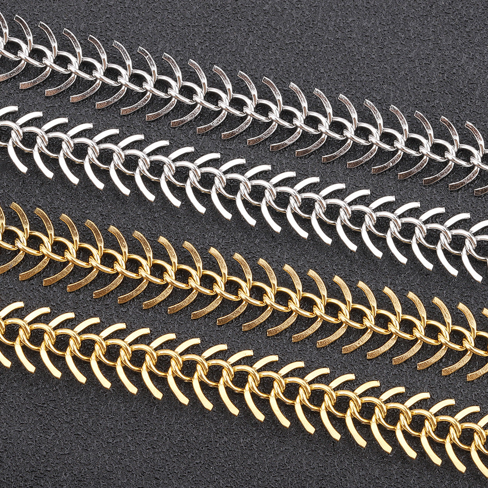 Fish Bone Chain -Vacuum Plating Waterproof Stainless steel chain