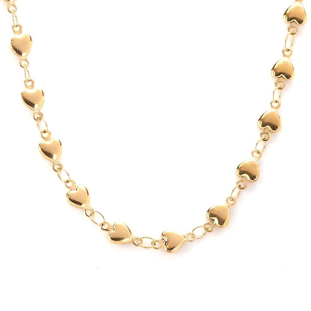 C1223 Heart Chain -Vacuum Plating Waterproof Stainless steel chain