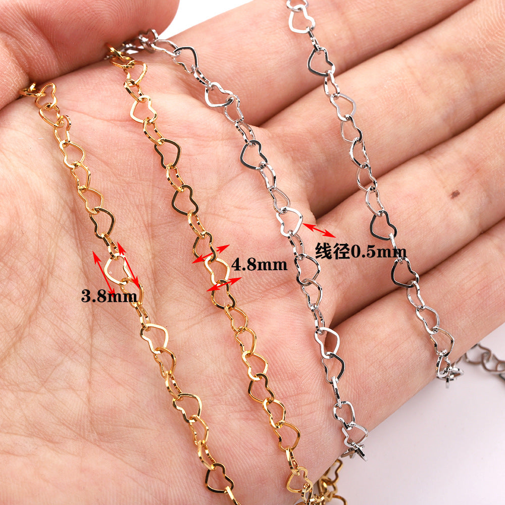 C1213 Heart chain-Vacuum Plating Waterproof Stainless steel chain