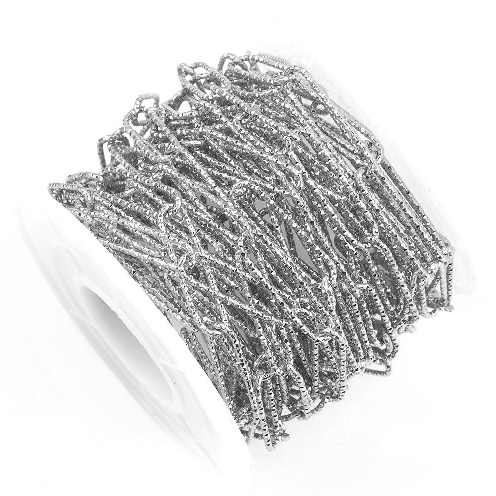 C1365 5mm Ambossed paper clip chian -Vacuum Plating Waterproof Stainless steel chain