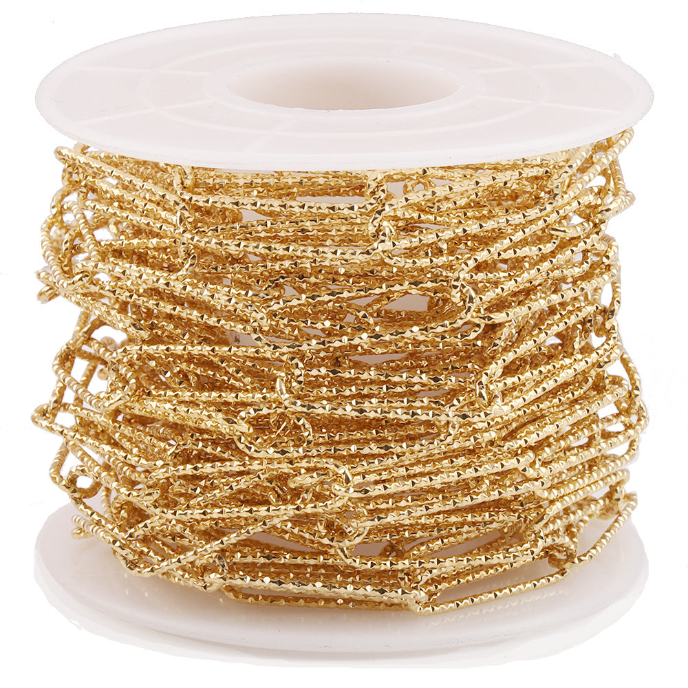 C1365 5mm Ambossed paper clip chian -Vacuum Plating Waterproof Stainless steel chain
