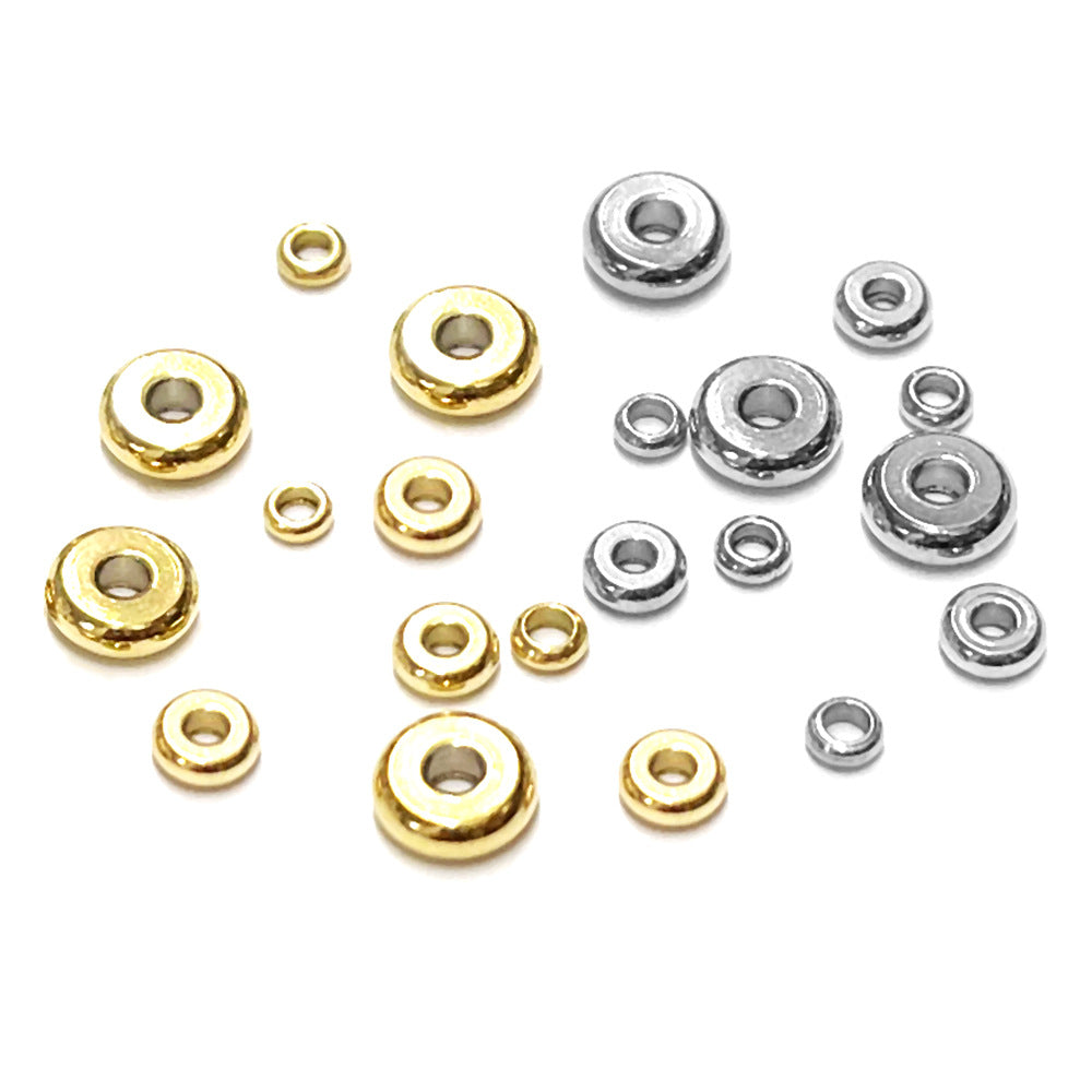 20/100pcs/pack spacer wheel beads -Vacuum Plating Waterproof Stainless steel