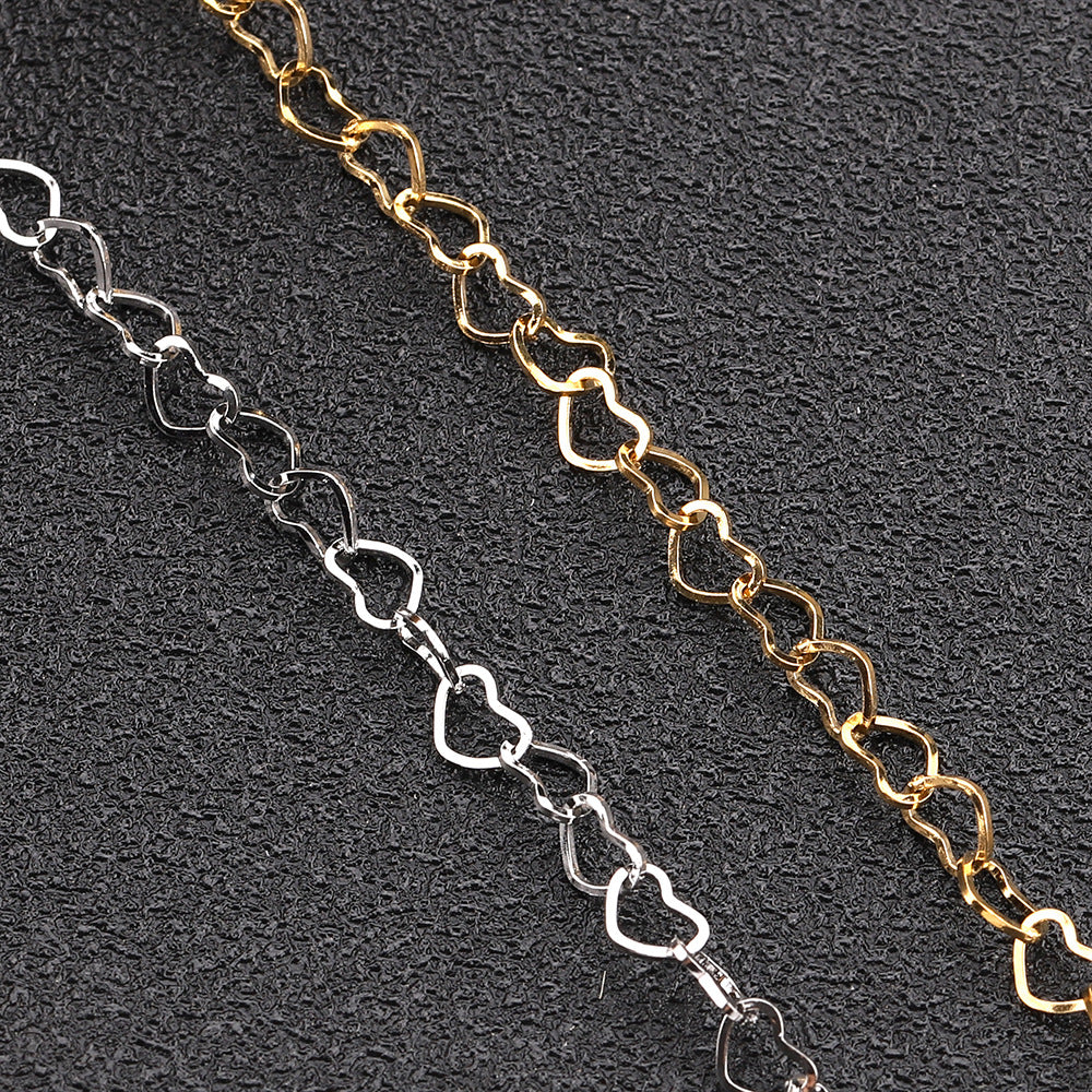 C1213 Heart chain-Vacuum Plating Waterproof Stainless steel chain