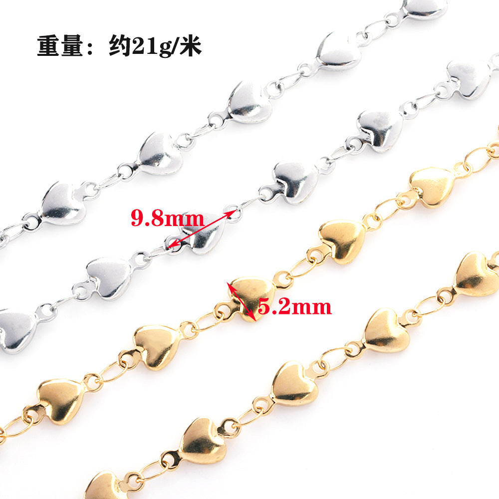 C1223 Heart Chain -Vacuum Plating Waterproof Stainless steel chain