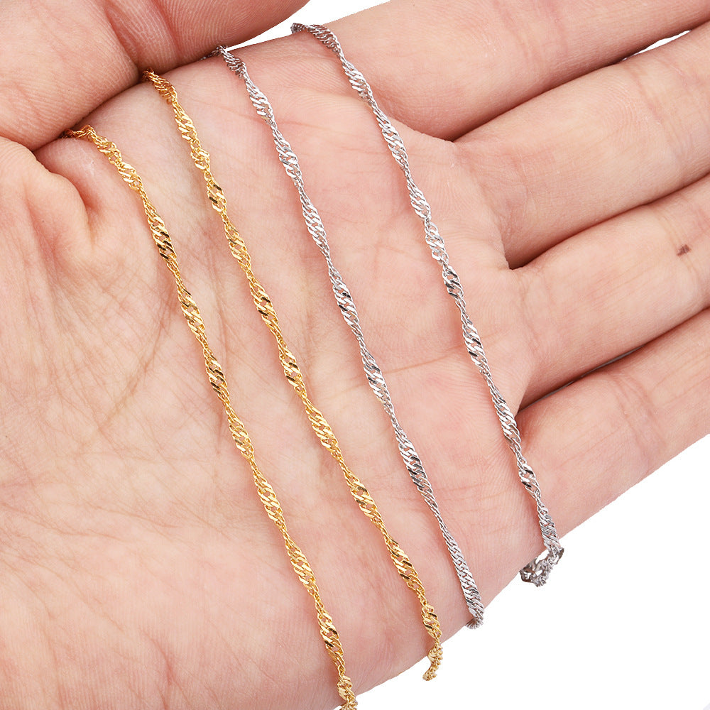 C1241 Twisted water ripples chain-Vacuum Plating Waterproof Stainless steel chain