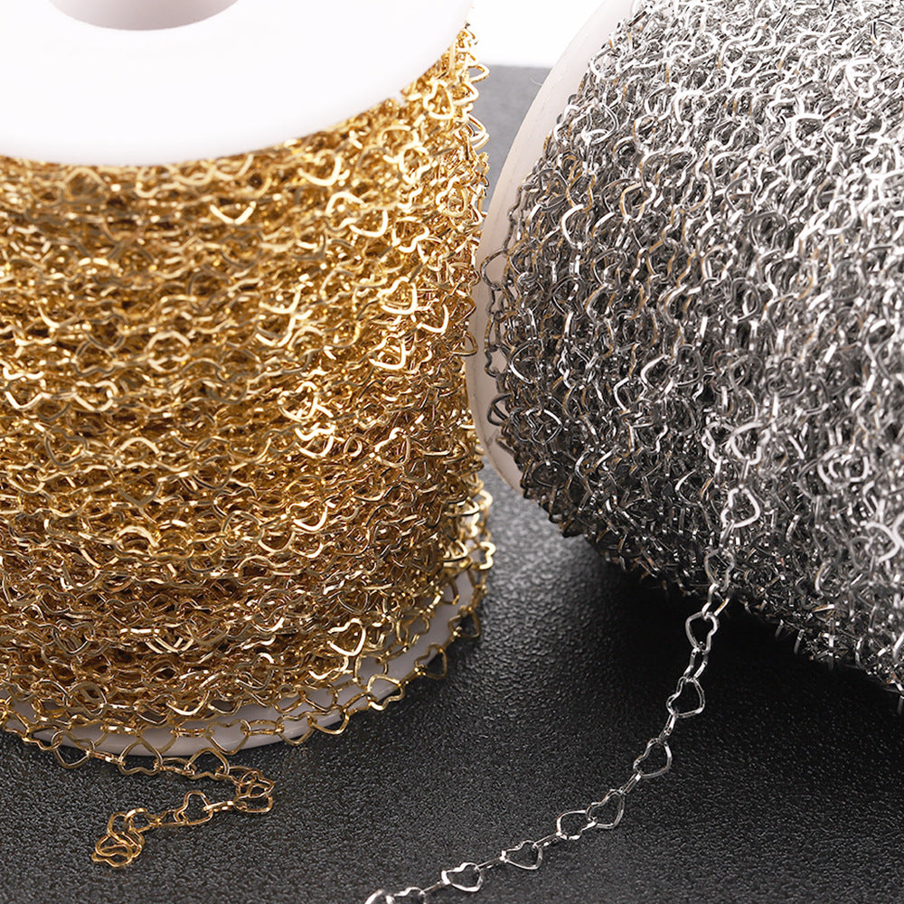 C1213 Heart chain-Vacuum Plating Waterproof Stainless steel chain