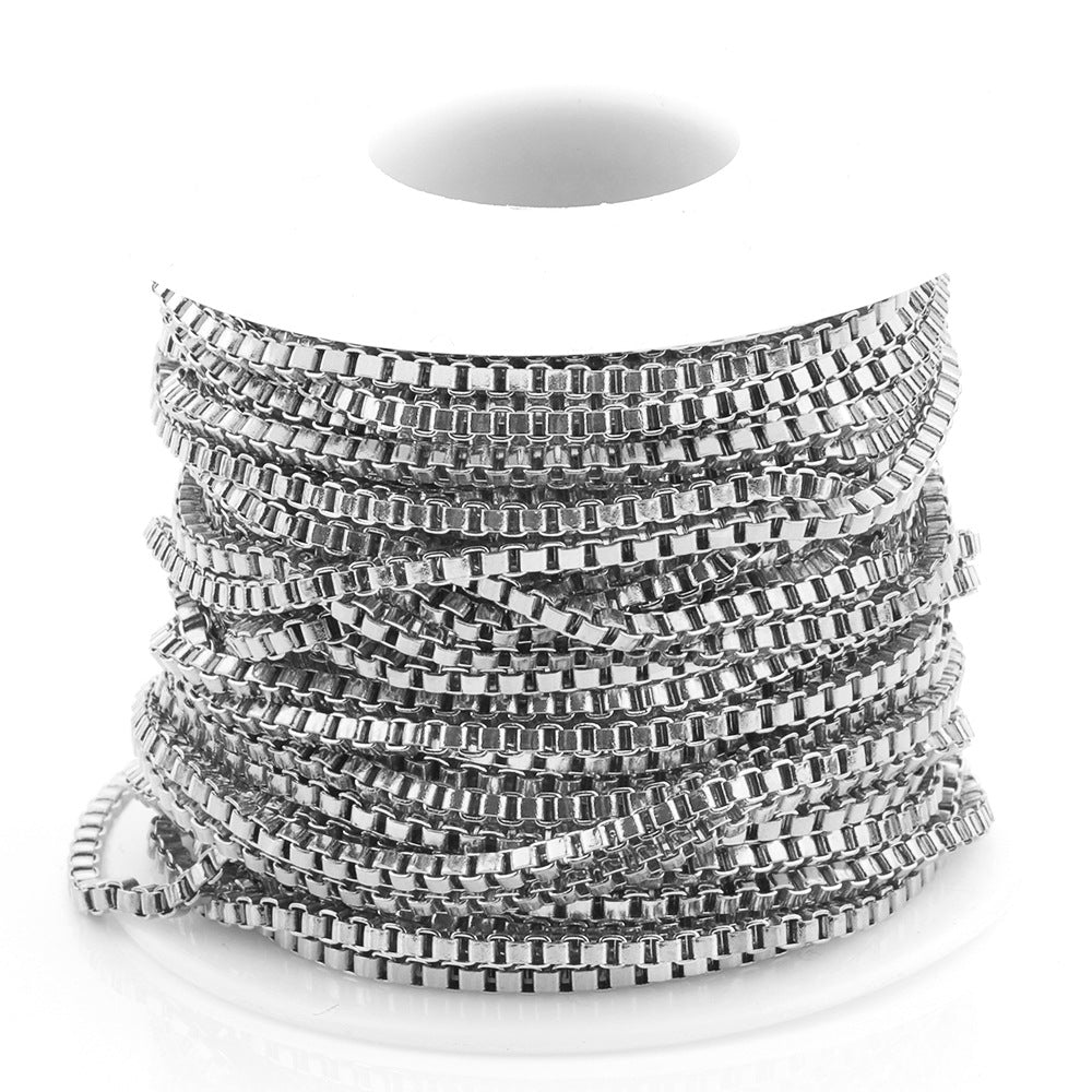 C09 Stainless steel square box chain-Vacuum Plating Waterproof Stainless steel chain