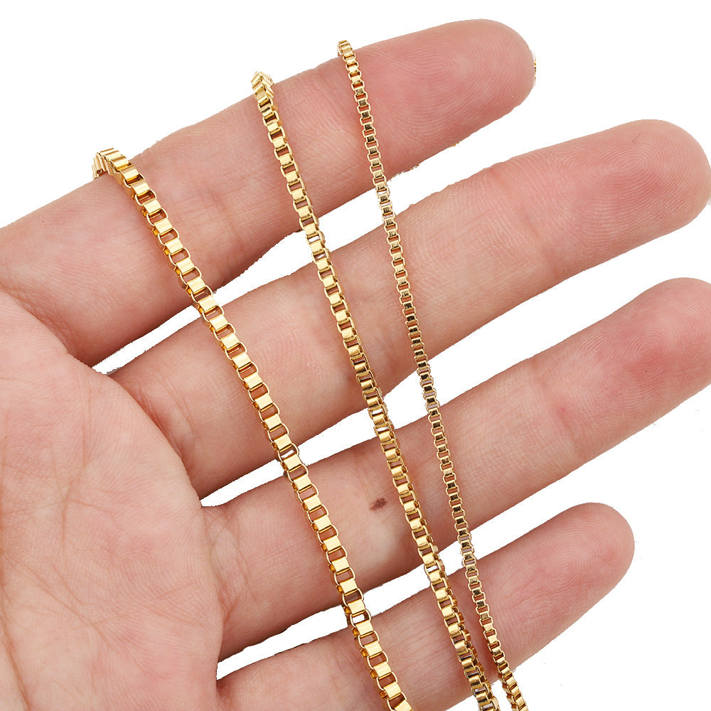 C09 Stainless steel square box chain-Vacuum Plating Waterproof Stainless steel chain