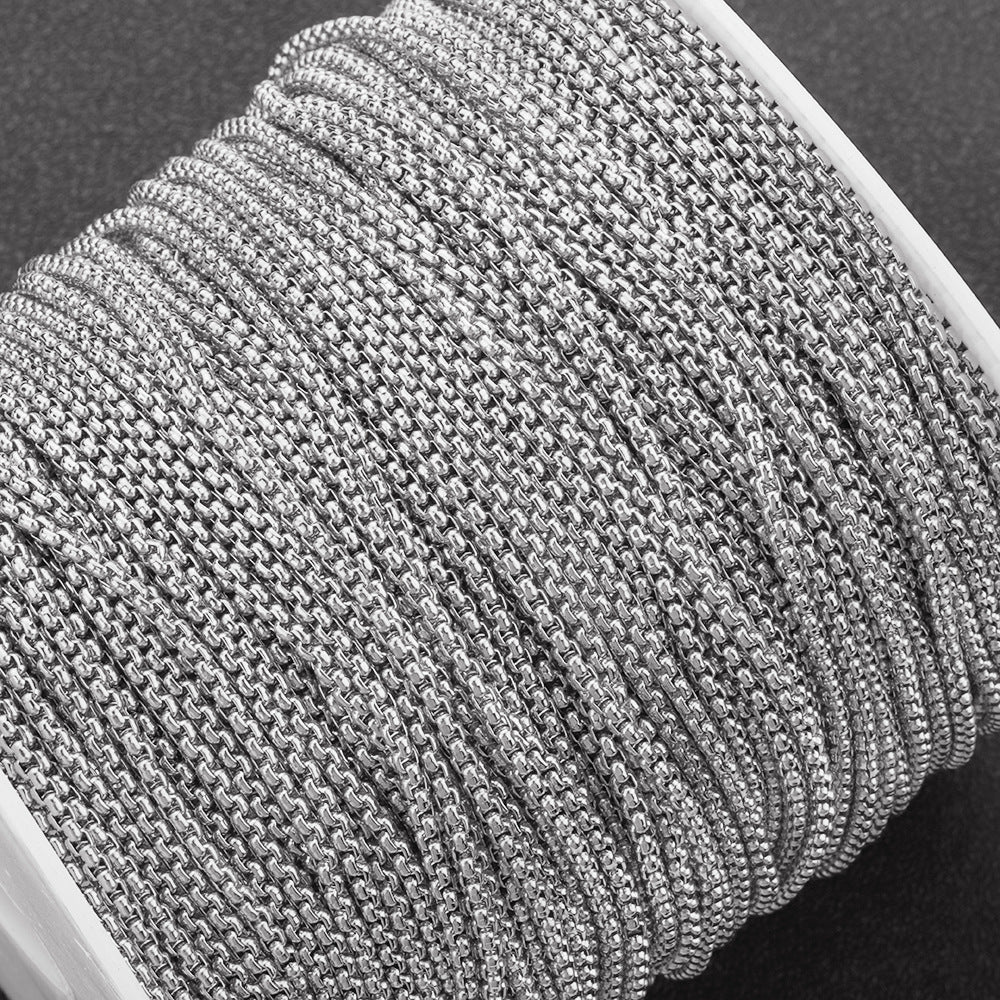 C08 Stainless steel square pearl chain