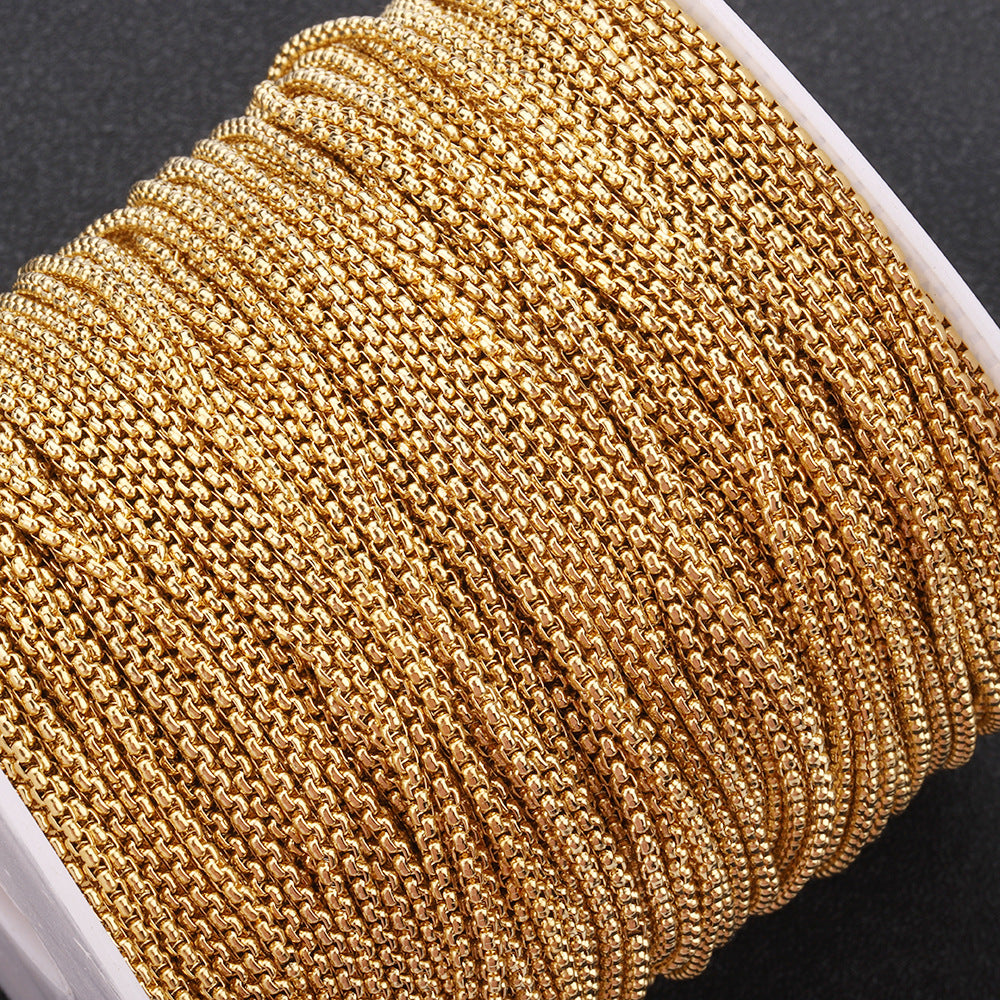 C08 Stainless steel square pearl chain