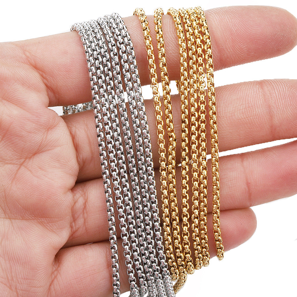 C08 Stainless steel square pearl chain