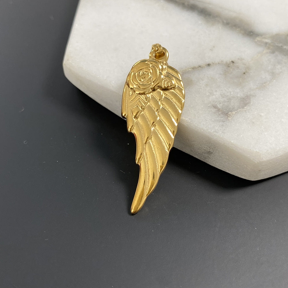 Wing with Rose Charm for DIY