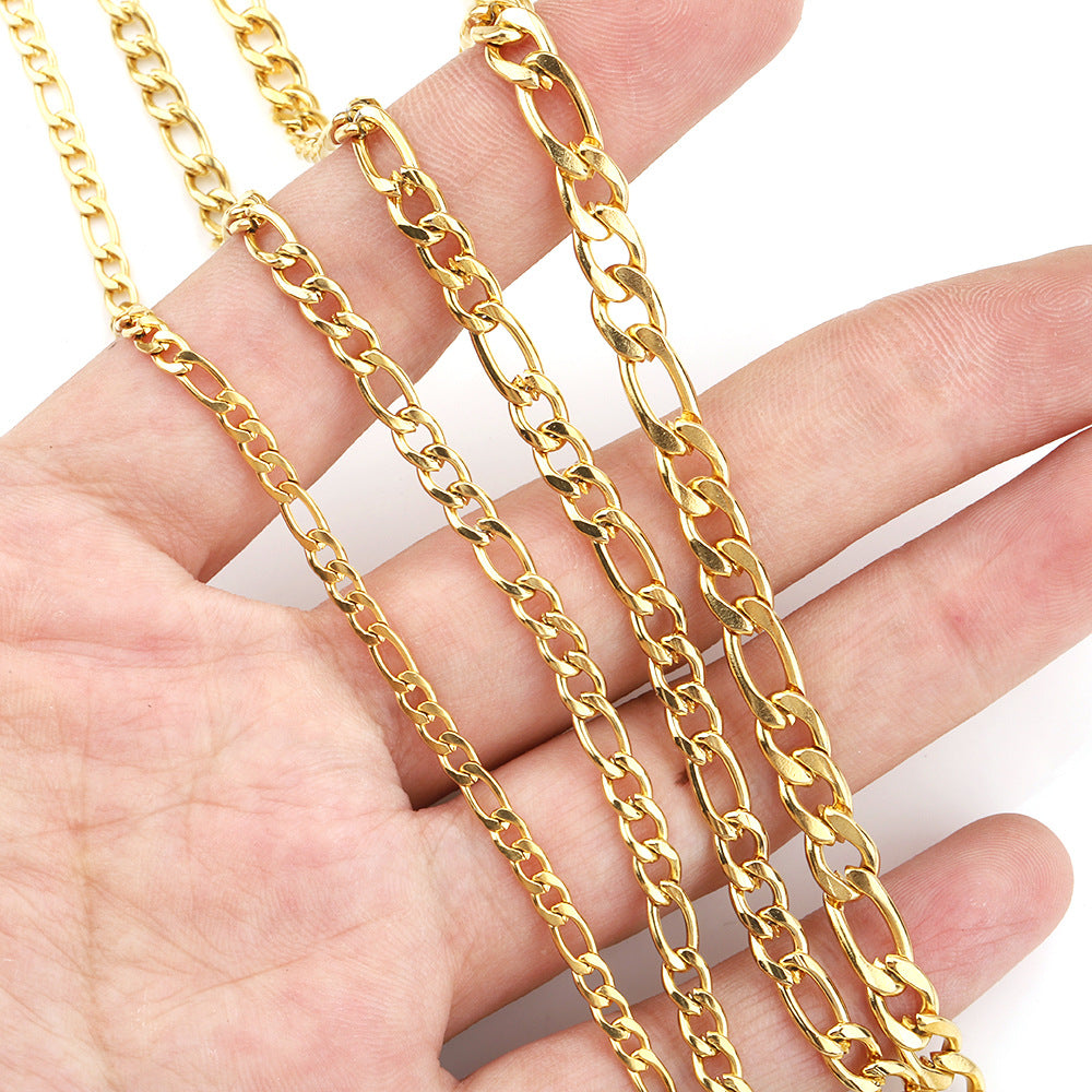 C1219 3:1 NK figaro Chain-Vacuum Plating Waterproof Stainless steel chain