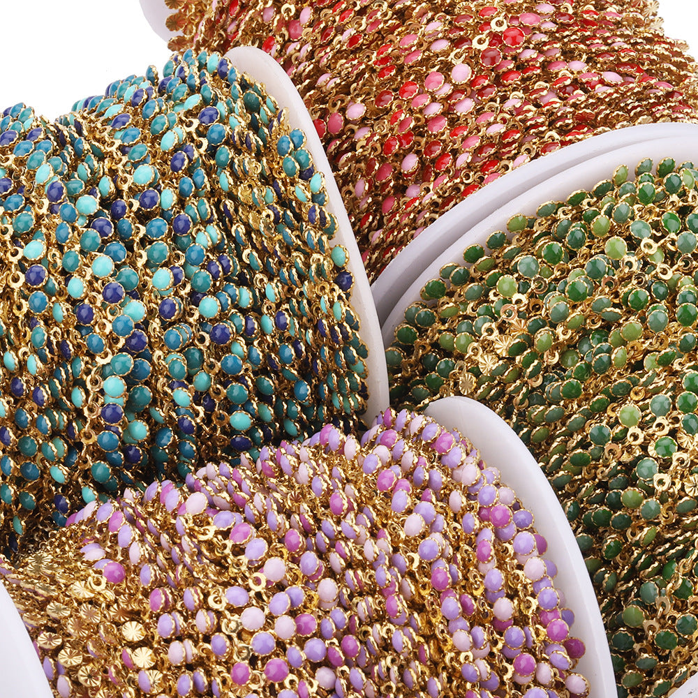 Enamel sequin Tassel Chain