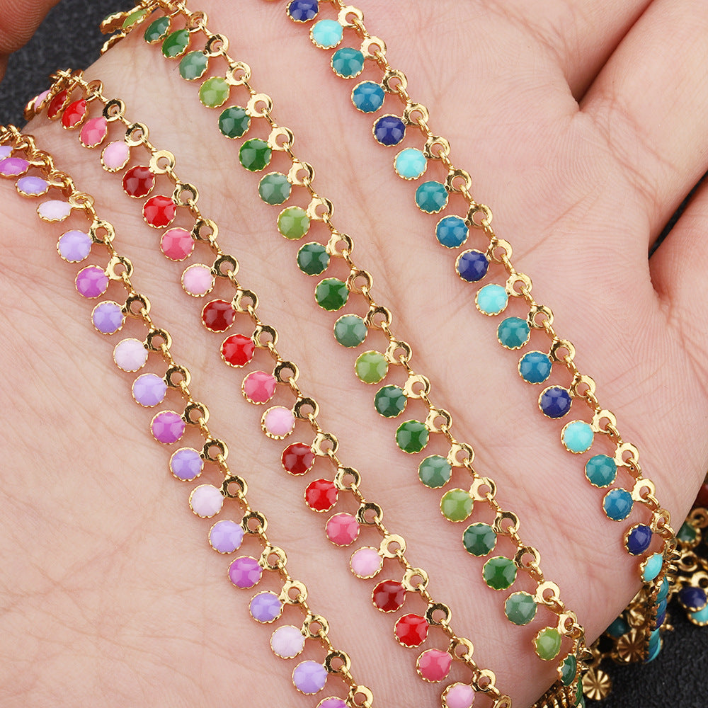 Enamel sequin Tassel Chain