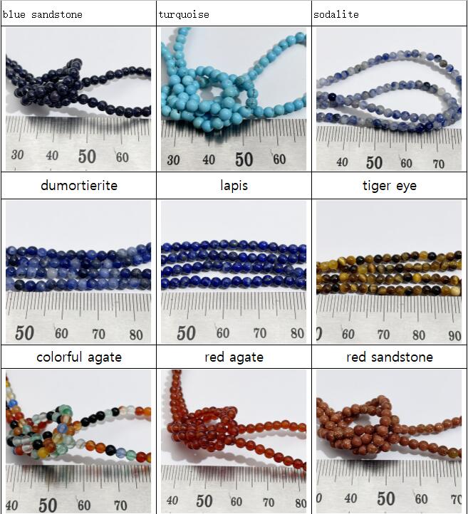 MIX 2MM and 3MM round stone beads for DIY jewelry