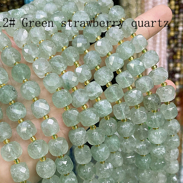 8mm Cube faceted Natural Stone beads