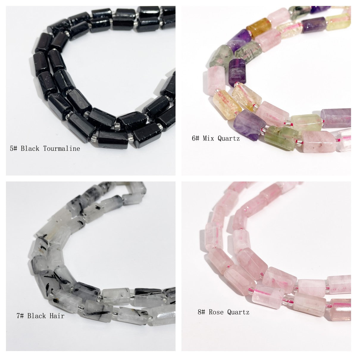 8*11mm Tube Faceted Semi-Precious Gemstone