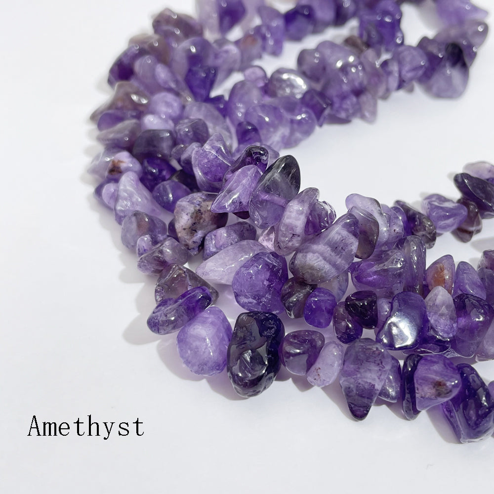 Crystal Chips Beads in natural stone material 5-8mm 80cm