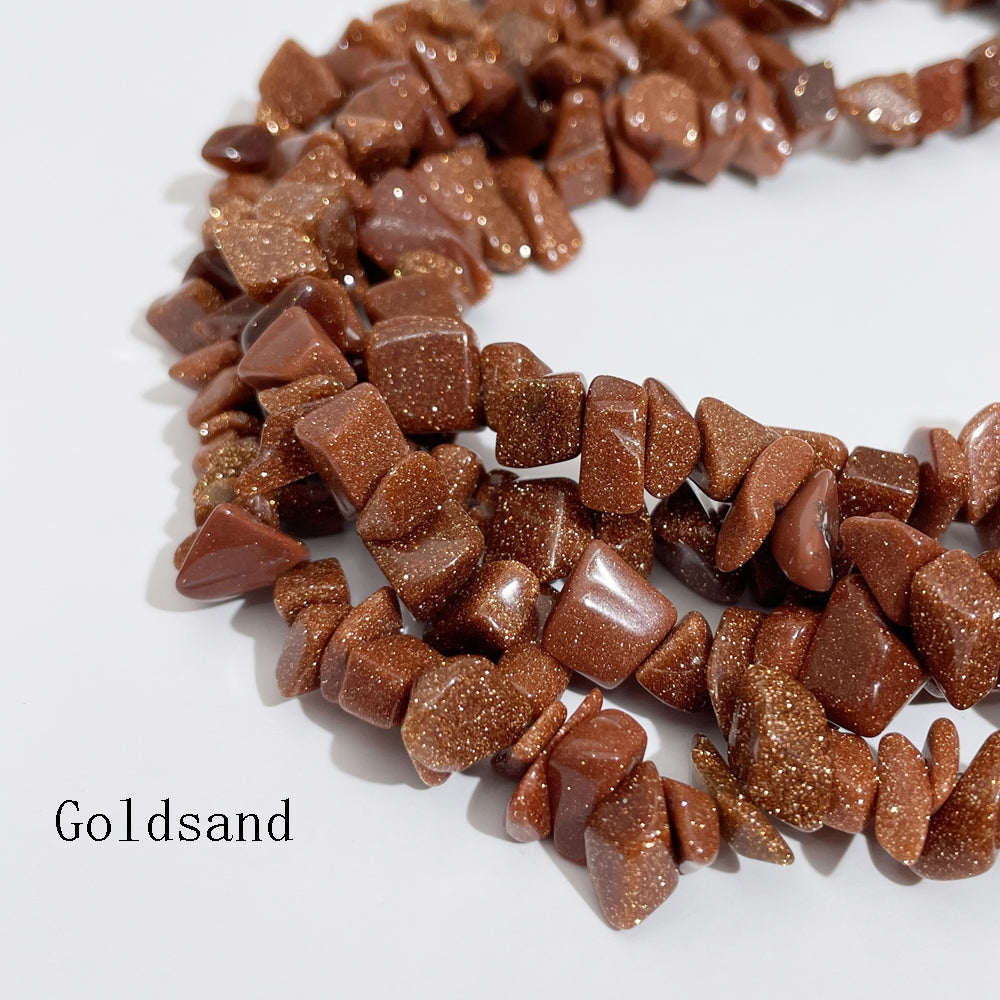 Crystal Chips Beads in natural stone material 5-8mm 80cm