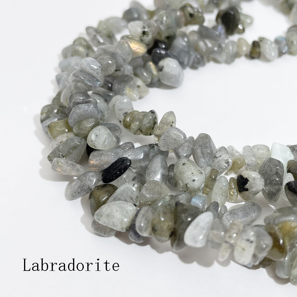 Crystal Chips Beads in natural stone material 5-8mm 80cm