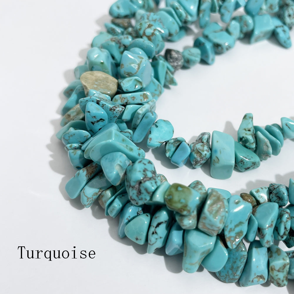 Crystal Chips Beads in natural stone material 5-8mm 80cm
