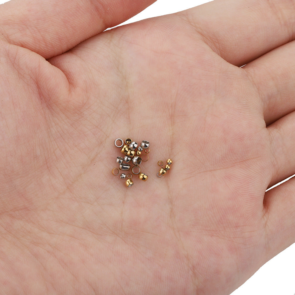 100pcs/pack crimp beads -Vacuum Plating Waterproof Stainless steel
