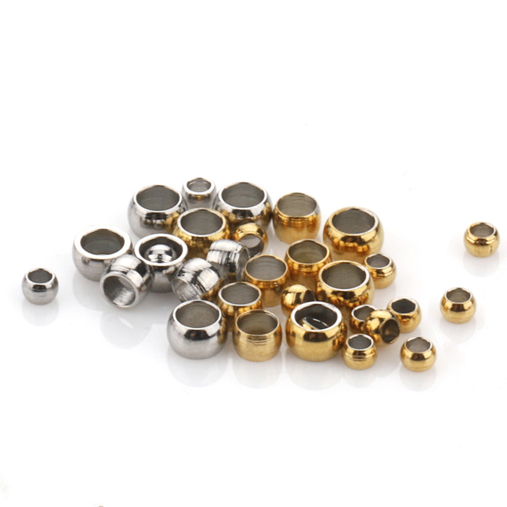 100pcs/pack crimp beads -Vacuum Plating Waterproof Stainless steel