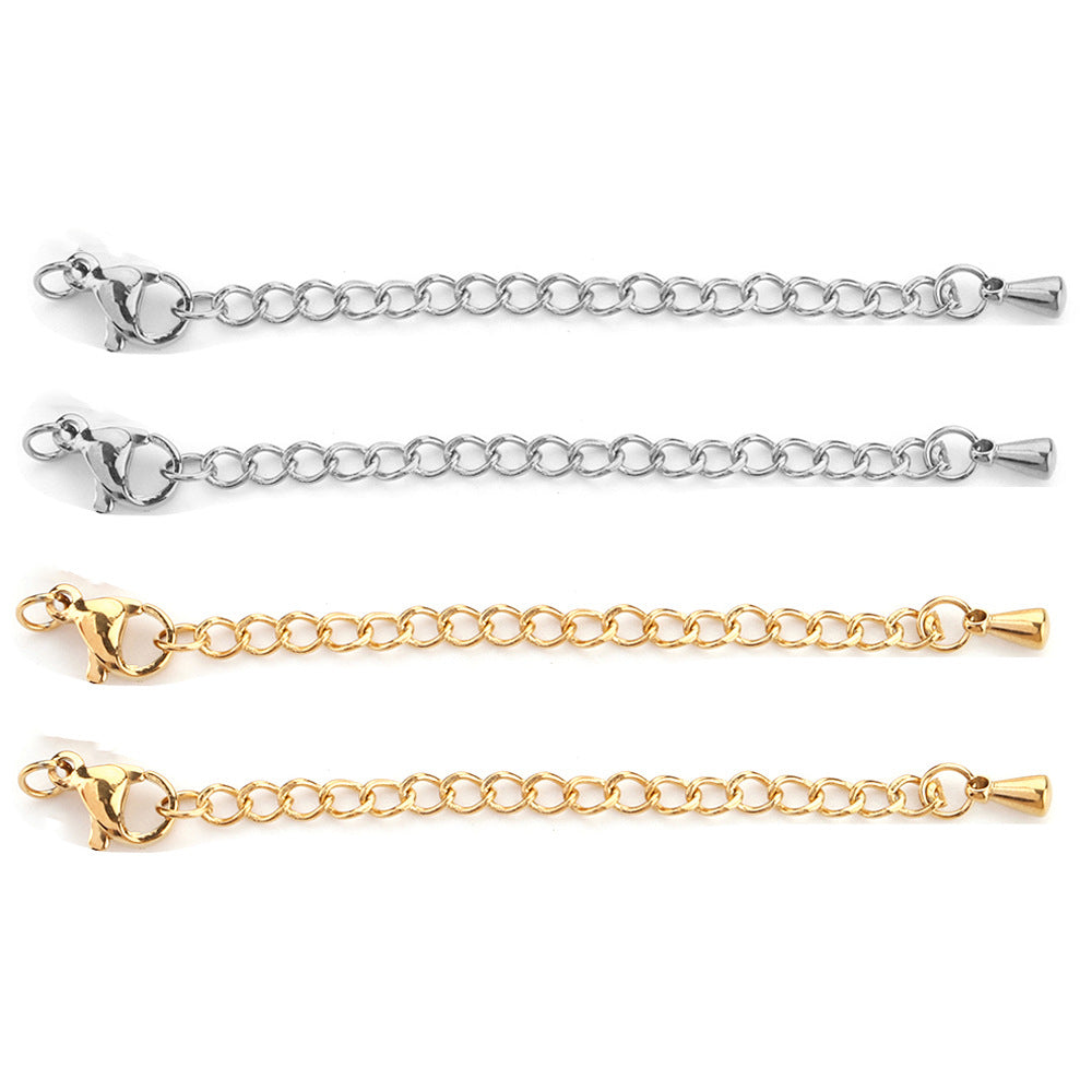 10pcs/pack lobster clasp and adjust chain set -Vacuum Plating Waterproof Stainless steel