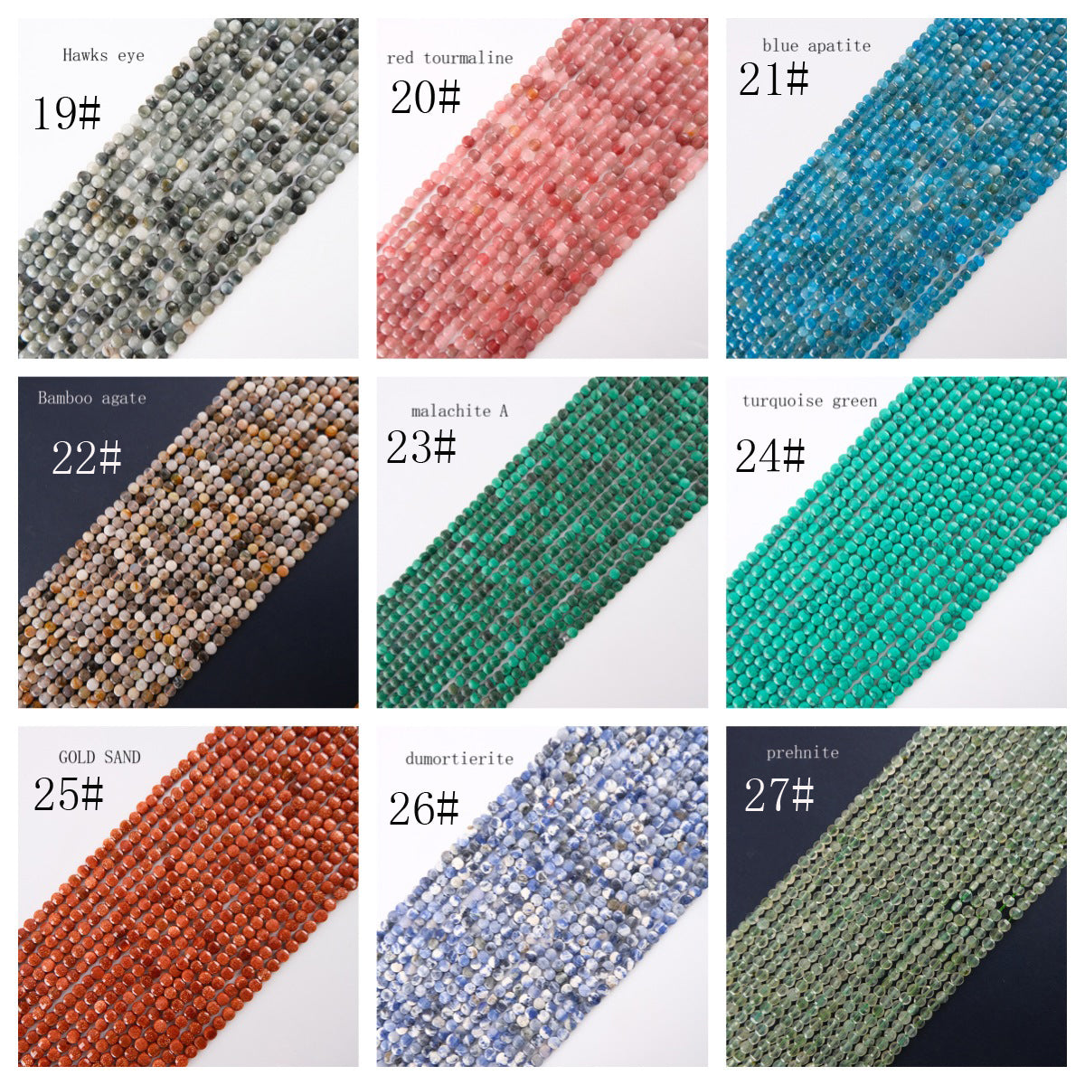 4mm FLAT faceted beads -natural stone beads for DIY jewelry