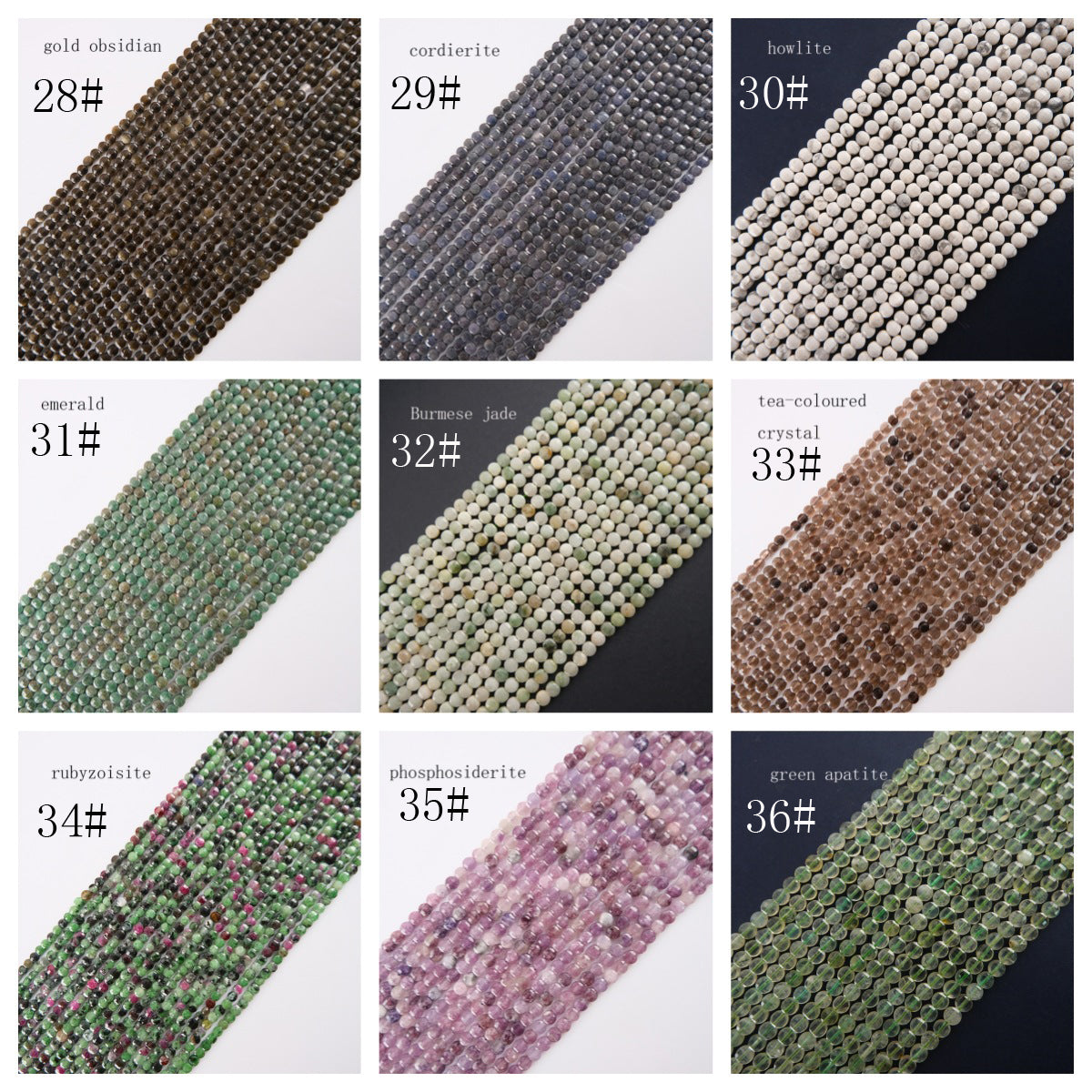 4mm FLAT faceted beads -natural stone beads for DIY jewelry
