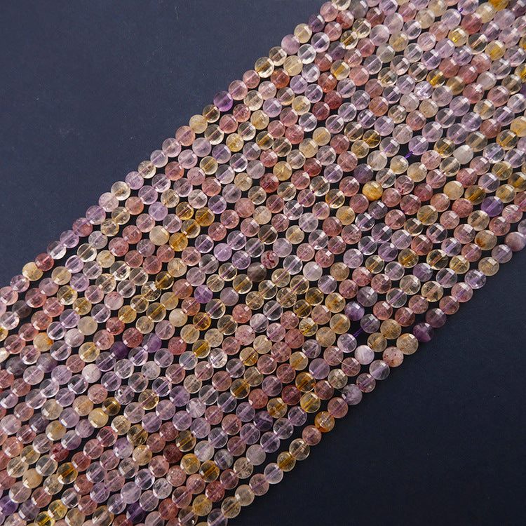 4mm FLAT faceted beads -natural stone beads for DIY jewelry