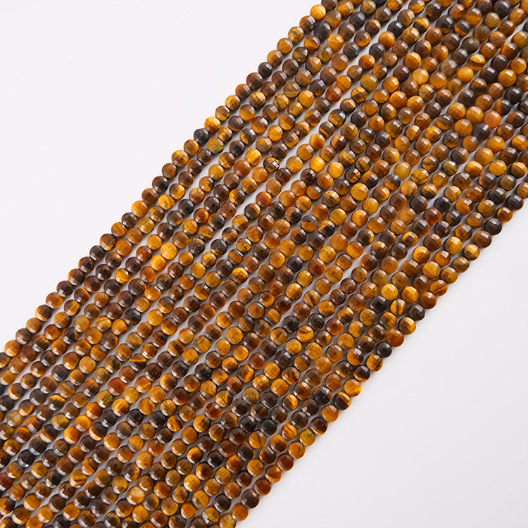 4mm FLAT faceted beads -natural stone beads for DIY jewelry