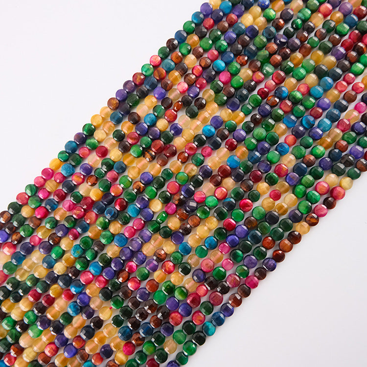 4mm FLAT faceted beads -natural stone beads for DIY jewelry