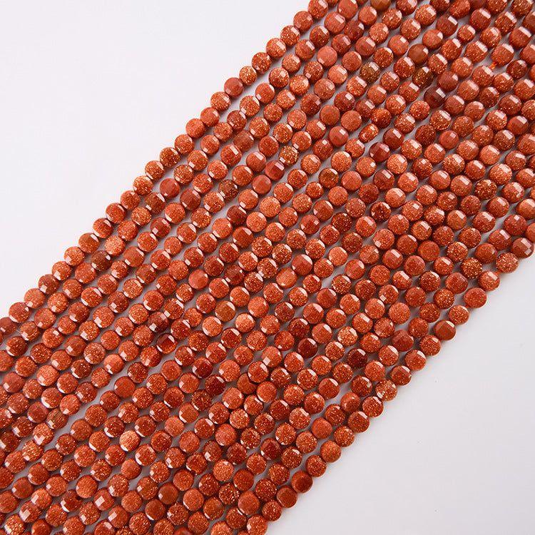 4mm FLAT faceted beads -natural stone beads for DIY jewelry