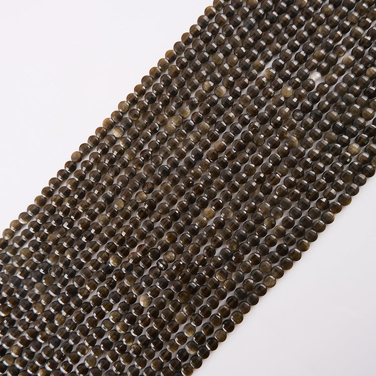 4mm FLAT faceted beads -natural stone beads for DIY jewelry