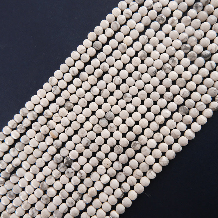 4mm FLAT faceted beads -natural stone beads for DIY jewelry