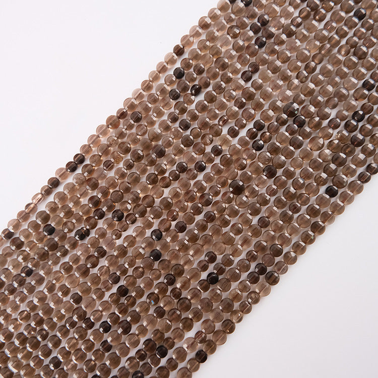 4mm FLAT faceted beads -natural stone beads for DIY jewelry