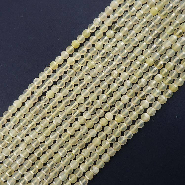 4mm FLAT faceted beads -natural stone beads for DIY jewelry