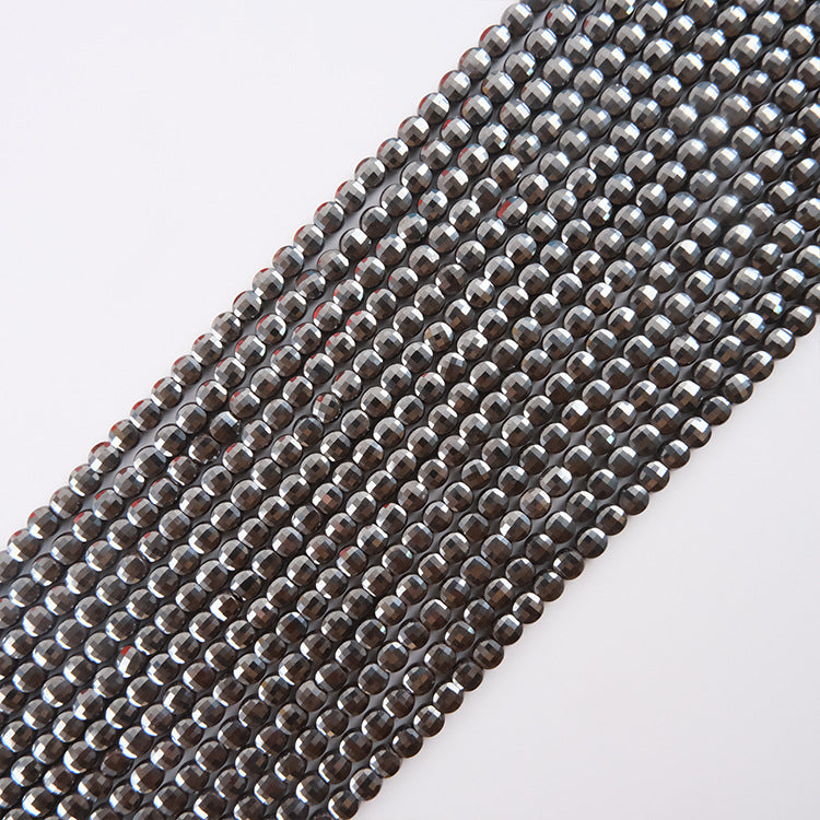 4mm FLAT faceted beads -natural stone beads for DIY jewelry