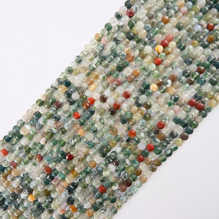 4mm FLAT faceted beads -natural stone beads for DIY jewelry