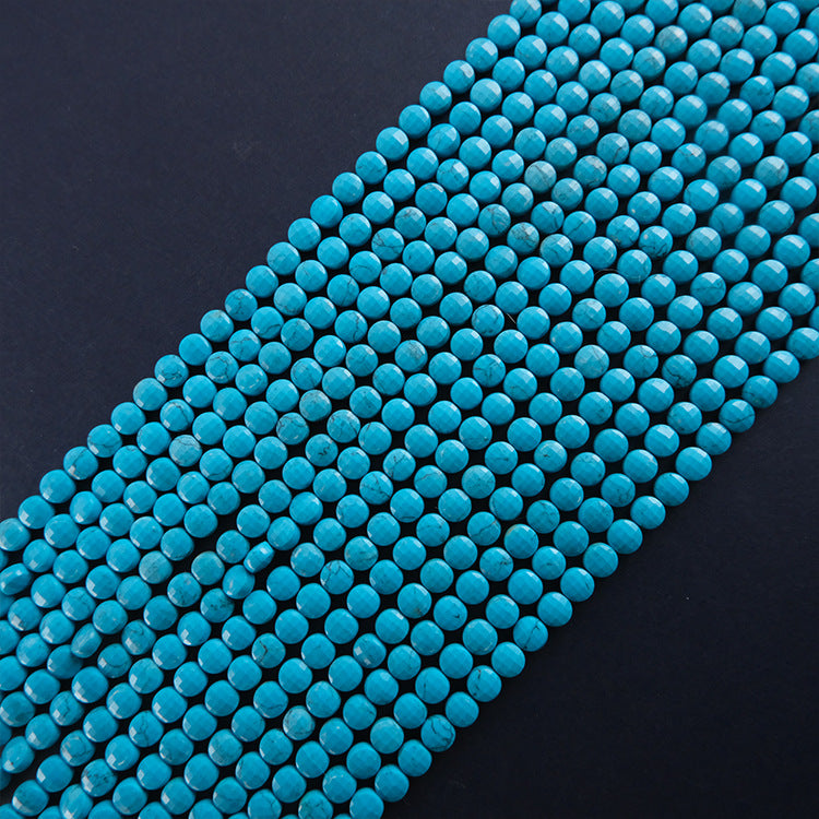 4mm FLAT faceted beads -natural stone beads for DIY jewelry