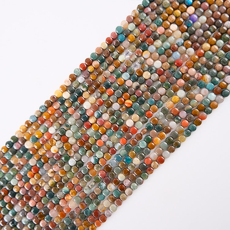 4mm FLAT faceted beads -natural stone beads for DIY jewelry
