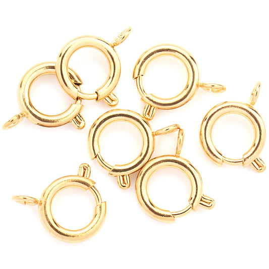 10pcs/pack spring round clasp -Vacuum Plating Waterproof Stainless steel basic accessories