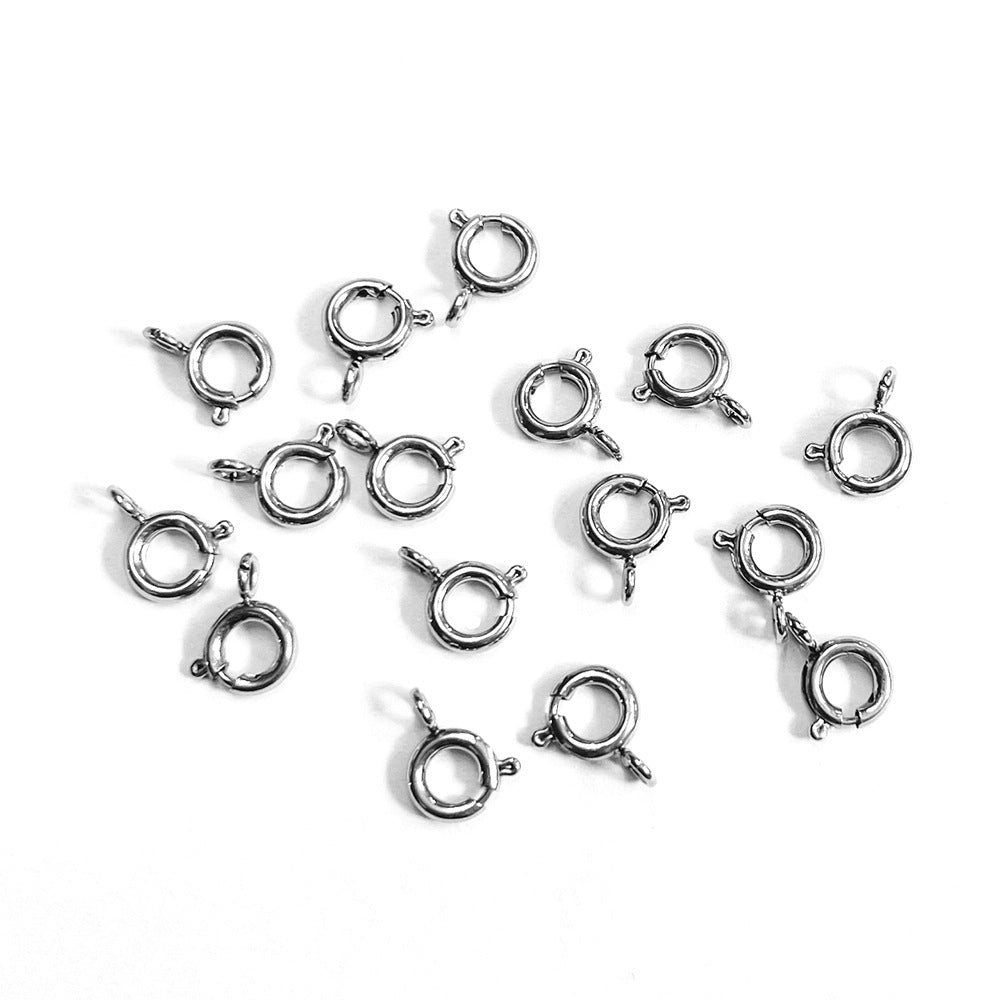 10pcs/pack spring round clasp -Vacuum Plating Waterproof Stainless steel basic accessories
